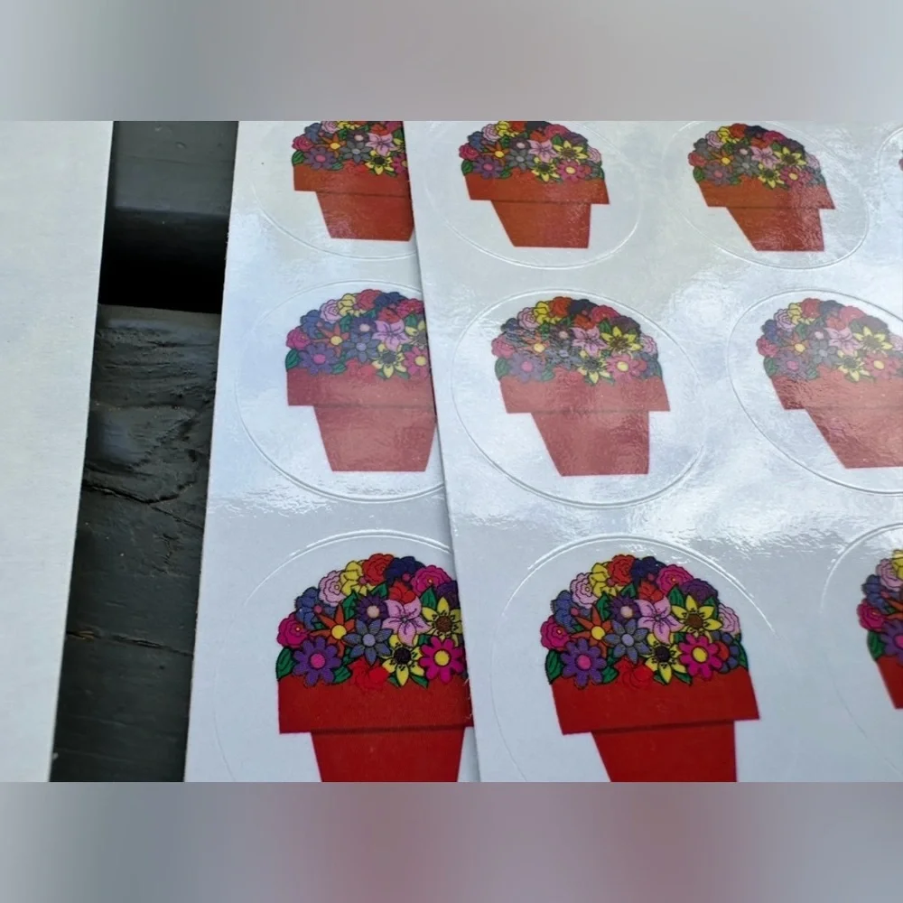 Colorful Hearts, Bunny’s, Flower Pots, and Snowman Sticker Set- New! Unused! - Picture 7 of 9